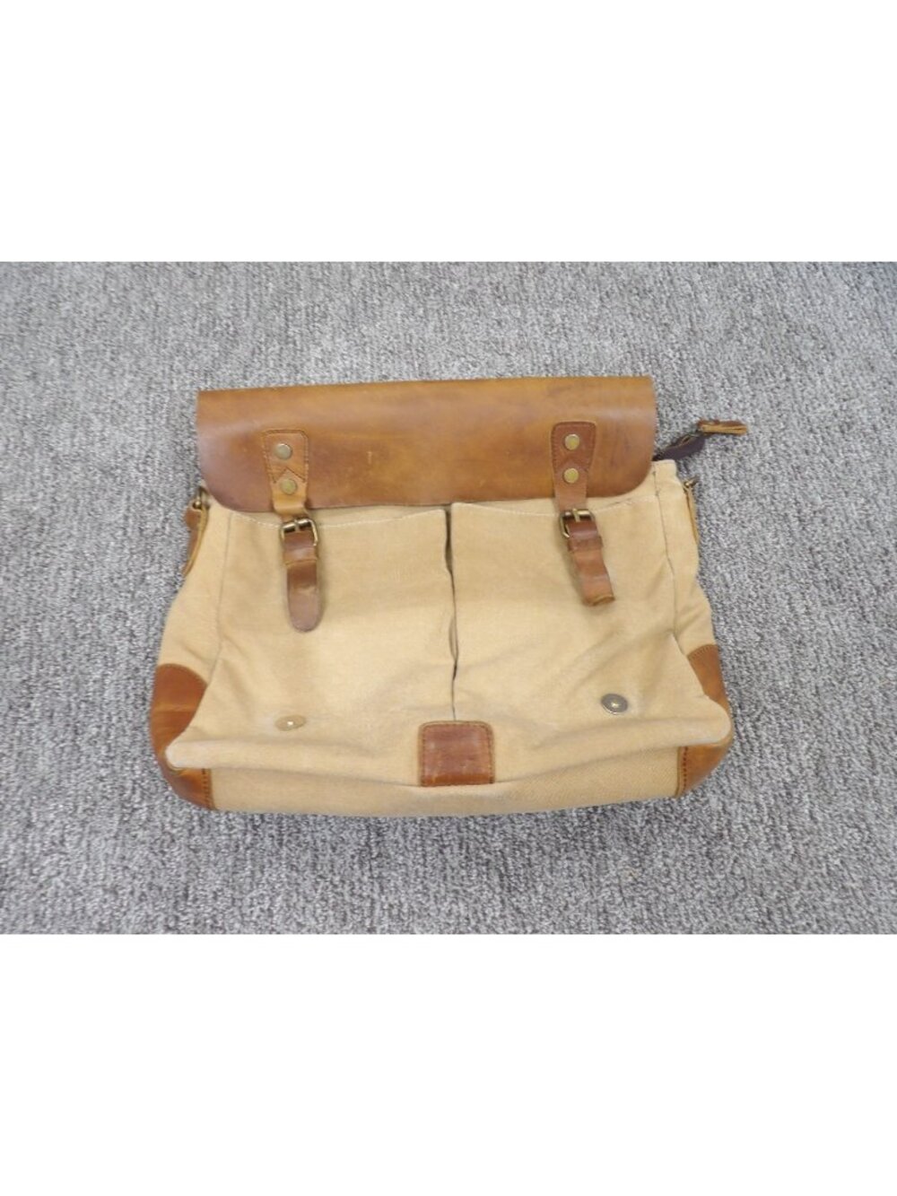 Vintage Brown Waxed Canvas Leather Messenger Bag